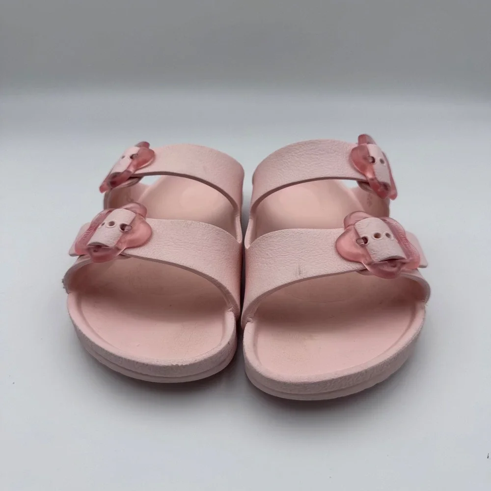 Birkenstock Kids Arizona EVA Sandals Pink Heart Buckle Slides Size 34 EU 3 US